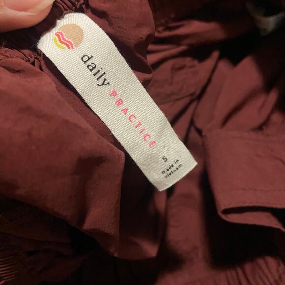 Anthropologie Daily Practice Size Small Burgundy Red Base Jump Parachute Pants - Picture 4 of 11